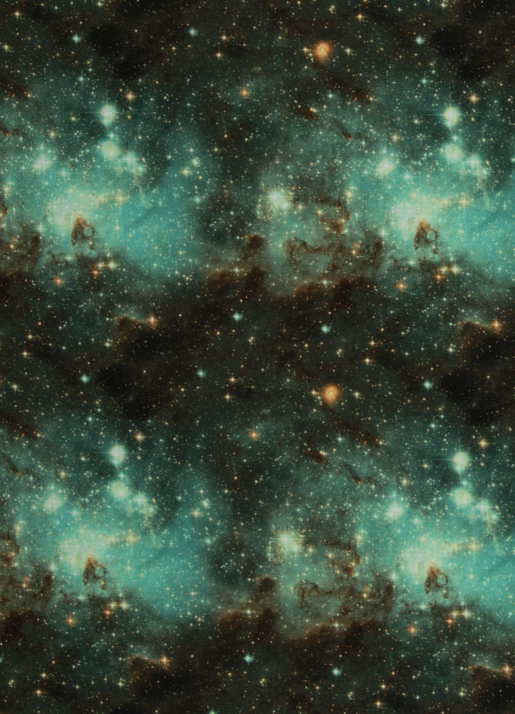 Baumwollstoff - Tim - Universum - schwarz - mint